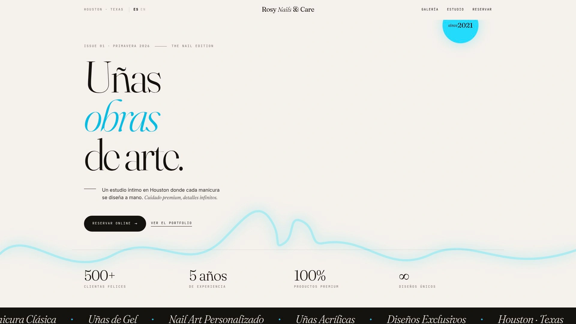 Rosy Nails & Care — vista de escritorio
